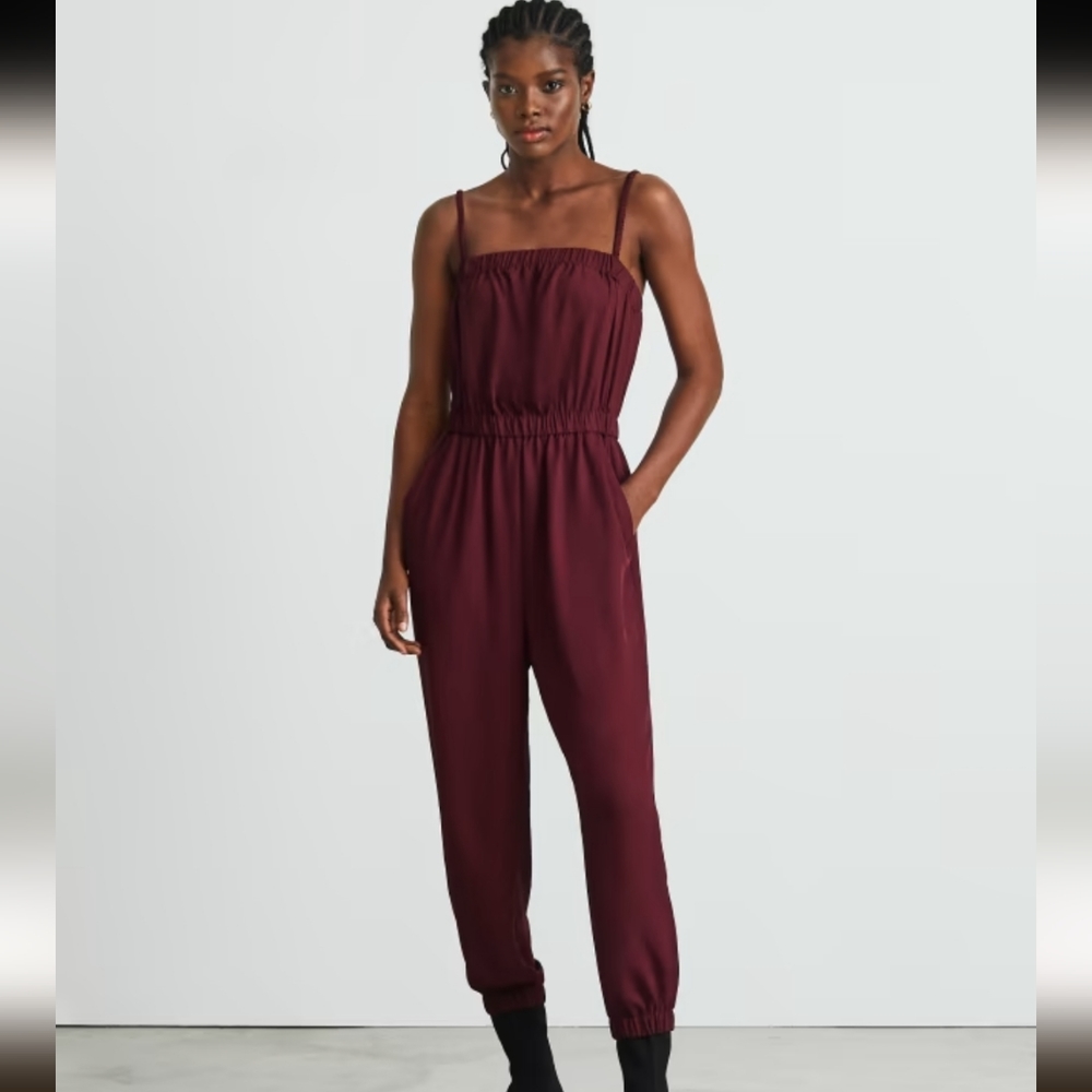 Everlane The Party-Of-One Jumpsuit In Wine Women's Size Small EUC